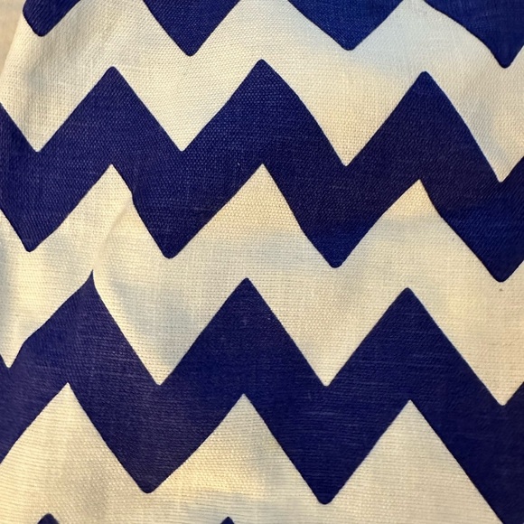 Kate Spade 100% Linen Robbie Skirt Chevron Blue White Mini Skirt - Picture 5 of 7